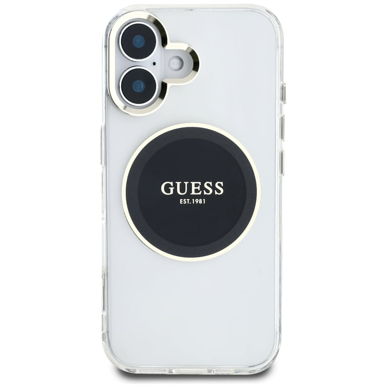 Guess Étui IML Metal Colored Circle Classic Logo MagSafe do iPhone 16 Noir - vue 3
