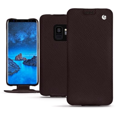 Housse cuir Samsung Galaxy S9 -  - Marron envoûtant ( Pantone #4e3629 ) - Cuir saffiano