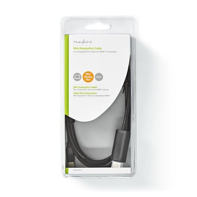 Nedis CCGB37604BK20 câble vidéo et adaptateur 2 m Mini DisplayPort HDMI Noir