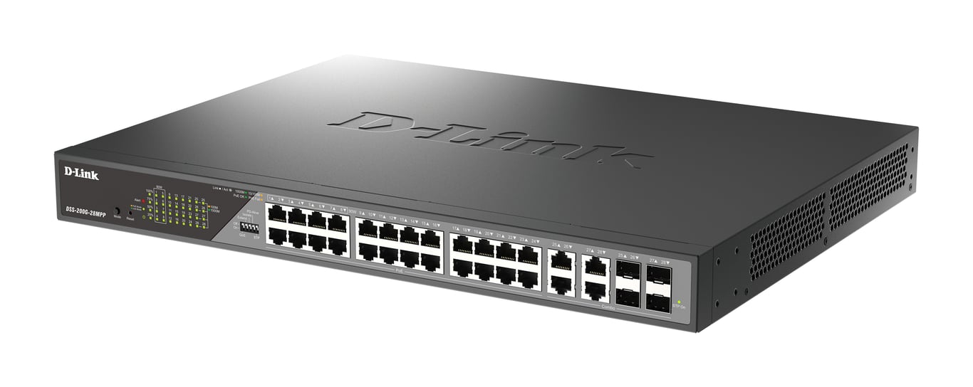D Link DSS 28MPPB commutateur réseau Géré L2 Gigabit Ethernet 101001000 Connexion Ethernet supportant 'alimentation via ce port PoE Neuf - vue 2
