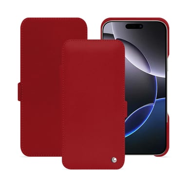 Housse cuir Apple iPhone 16 Pro Max -  - Rouge - Cuir lisse