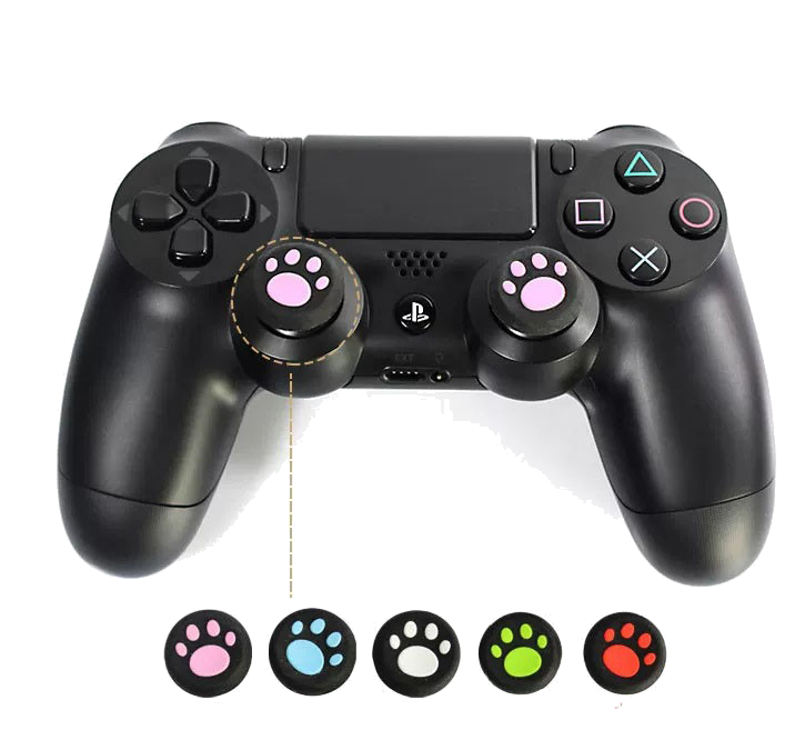 Protege Joysticks Patte de Chat x2 pour Manette PS4 Playstation 4 Silicone Grip Accroche Lot de 2