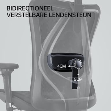 Chaise ergonomique SIHOO M57 - Accoudoirs 3D, support lombaire réglable, Mesh haute qualité - 150 kg max - Noir