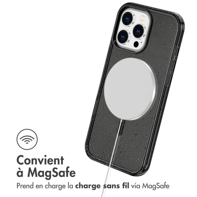 imoshion Coque Pailletée avec MagSafe pour Apple iPhone 16 Pro Max - Glitter Noir
