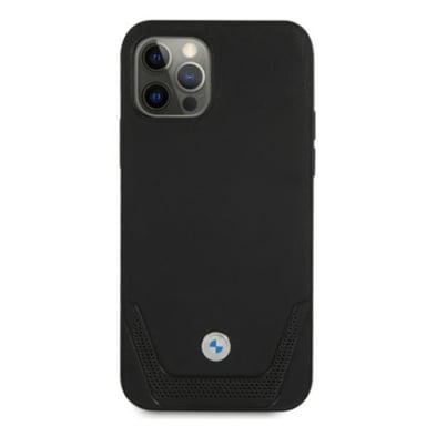 BMW Étui pour iPhone 12/12 Pro 6.1'' Cuir noir perforé