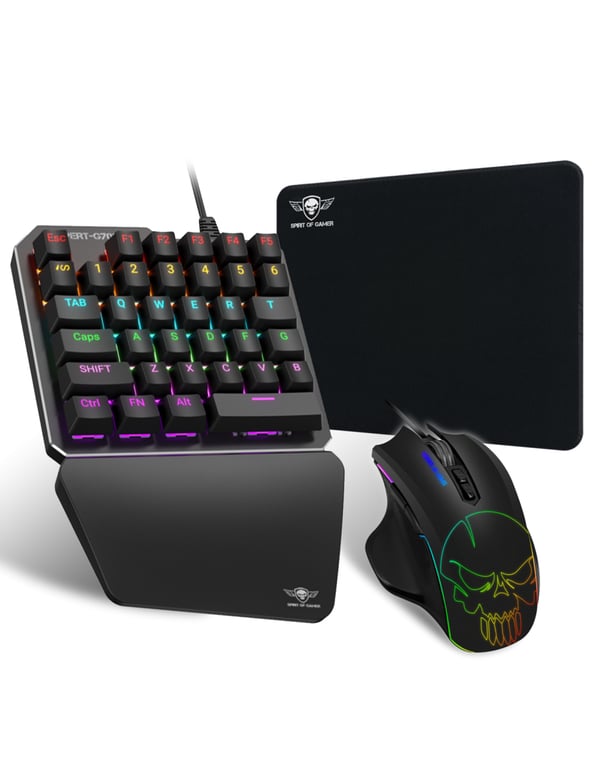 Spirit of Gamer Xpert Gameboard G700 tastiera Mouse incluso Play USB QWERTY Inglese Nero - nuovo