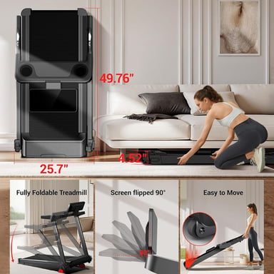 Cinta de Correr Plegable ROBORE L20, Inclinación Ajustable 15%, Motor Sin Escobillas Silencioso 3.5 HP, Velocidad 14 km/h, Carga Máxima 180 kg, Sensores de Pulso Cardíaco, Pantalla LED, Tapiz 40x107cm, Hogar y Oficina
