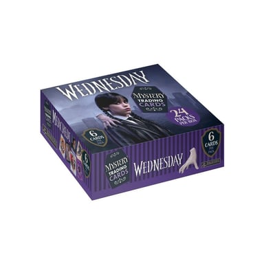 Boîte de cartes Panini Wednesday Saison 2 - 24 pochettes x 6 cartes (144 cartes) - Gothic Violet/Noir/Bleu - Neuf