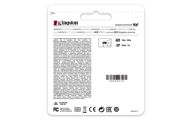 Kingston Technology Tarjeta SDXC Canvas Select Plus 100R C10 UHS-I U1 V10 de 64 GB