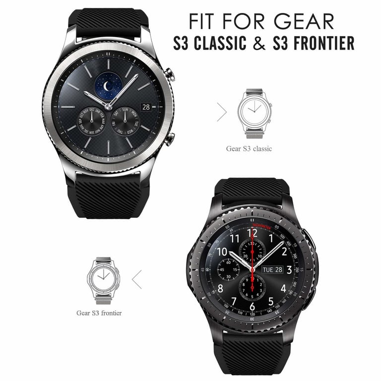 INF Bracelet pour Samsung Gear S3 Frontier / Classic Noir - vue 4