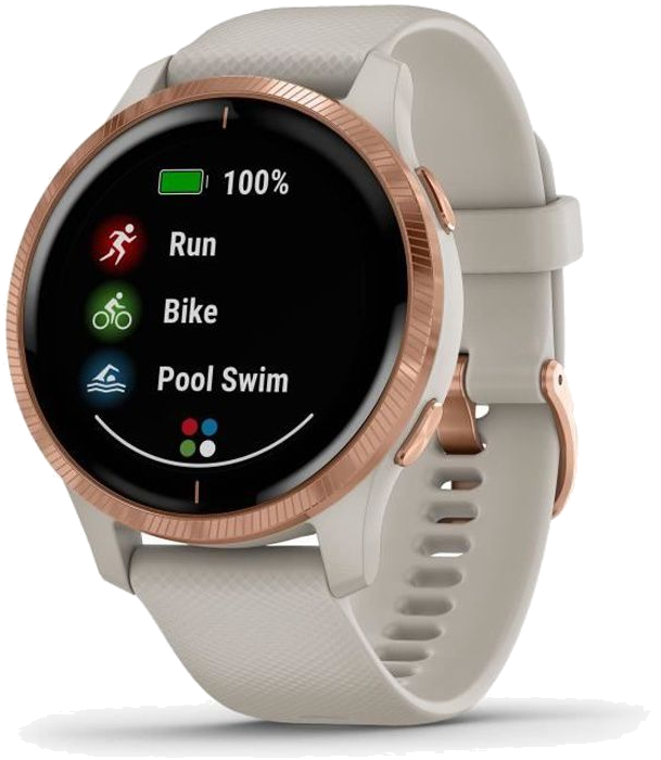 GARMIN Venu - Montre connectée GPS avec écran Amoled - Rosegold / Beige