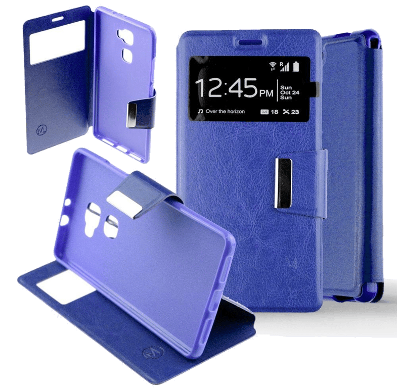 Etui Folio compatible Bleu Huawei Mate S