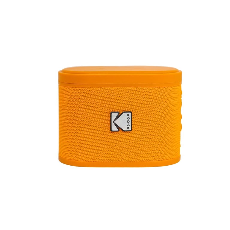 KODAK Soundbrix - Enceinte Bluetooth Magnétique avec Mécanisme de Docking, Sans Fil, Connectez jusqu'à 100 Enceintes, Autonomie de 3h, Charge Type-C, Puissance 5W RMS - Orange - Neuf