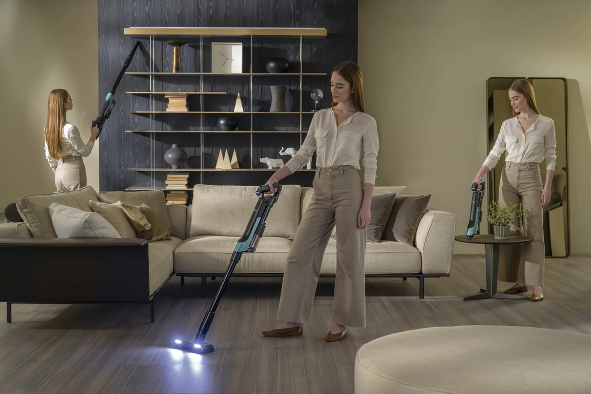 Hoover HF201P 011 Aspirateur balai Batterie Sec EPA Sans sac 1 L 195 W Bleu - Neuf