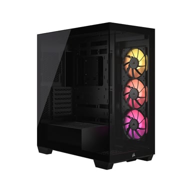 3500X LX-R RGB - Case per PC, torre in vetro temperato con ventole RGB, nero