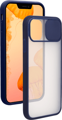 Coque pour iPhone 12 / 12 Pro Slide + Cache coulissant pour caméra Contour Bleu Bigben