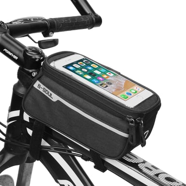 Pochette Tactile Velo pour Smartphone Support GPS Noir Universel VTT Cyclisme Universel Ecouteurs