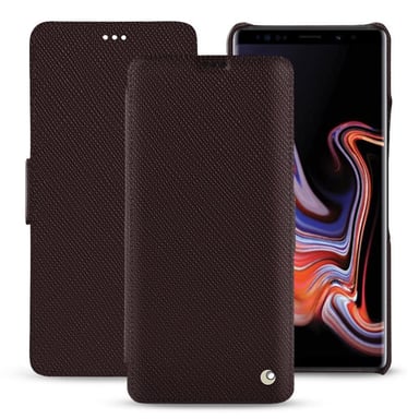 Funda de piel Samsung Galaxy Note9 - Solapa horizontal - Marrón hechizante ( Pantone #4e3629 ) - Piel saffiano
