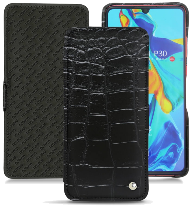 Housse cuir Huawei P30 - Rabat horizontalNoir