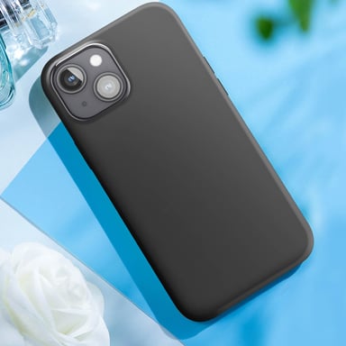 Moxie Funda para iPhone 15 Interior de microfibra Bordes levantados Negro