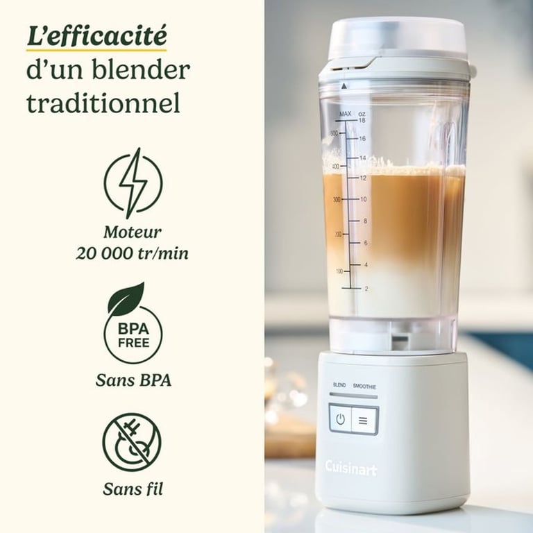 Blender CUISINART PBL100E Blast&Go 500 ml 50 dB - vue 7