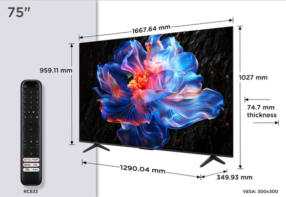 TCL P6K 75P6K TV 190,5 cm (75'') 4K Ultra HD Smart TV Wifi Noir