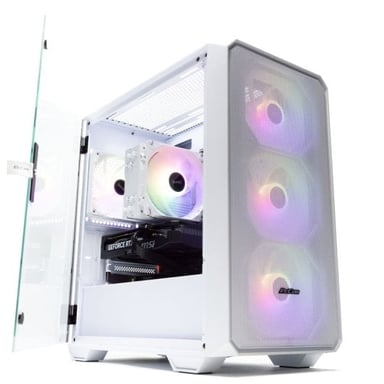 PC Gaming PcCom Ready Intel Core i5-12400F, 32 GB RAM DDR4, SSD 1 TB NVMe, RTX 5060 Ti 16 GB, Case Bianco ARGB