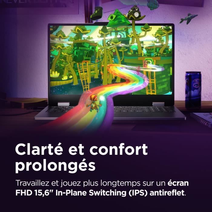 PC Portable Gamer LENOVO LOQ Essential 15IRX11 Sans Windows 156 FHD 144hz Core i5 13450HX RTX4050 RAM SSD - vue 4