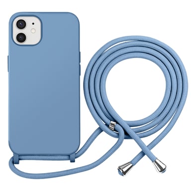 Moxie Funda para iPhone 12 / 12 Pro en TPU Premium Color Lace con cordón para el cuello Azul