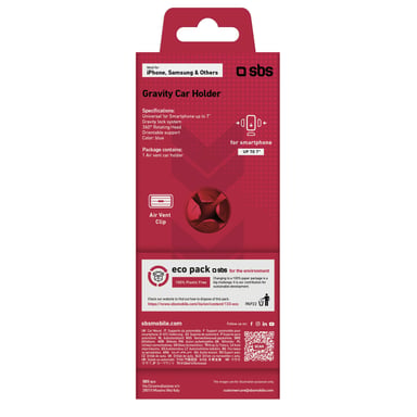 SBS TESUNSUPGRAVR support Support passif Mobile/smartphone Rouge