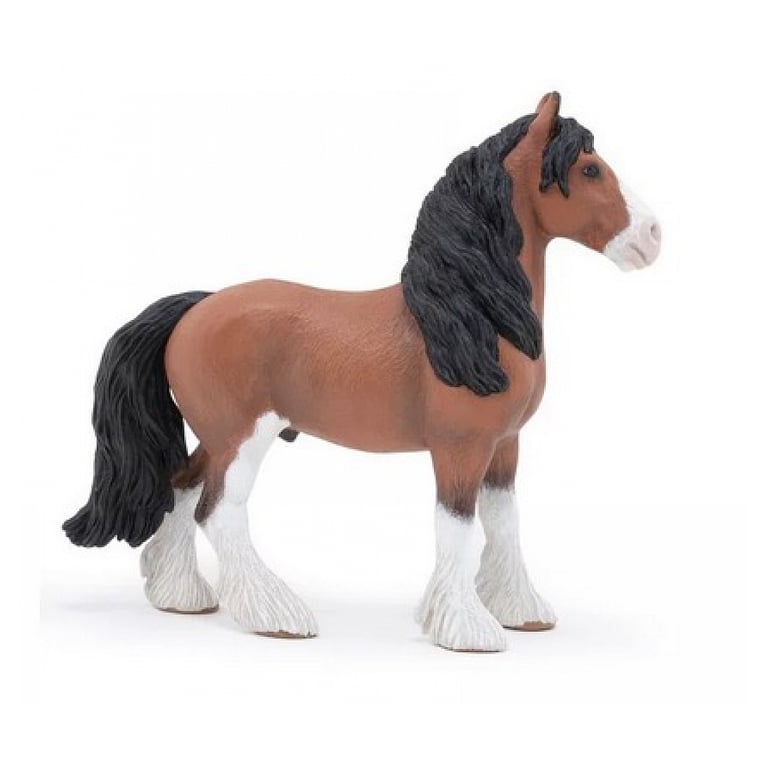Figurine Cheval Clydesdale Papo Équidé de Trait Écossais Neuf