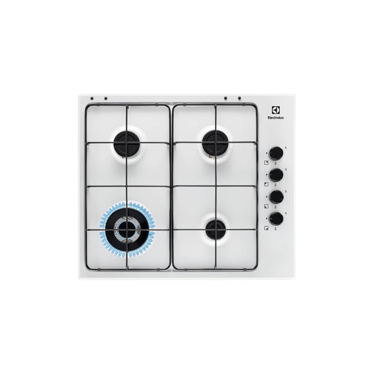 Plaque Gaz Electrolux EGS6414W – 4 Zones, 8000 W, Acier Inoxydable - vue 2