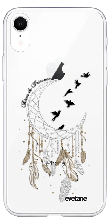 Evetane Coque Apple iPhone XR 360 intégrale transparente Motif Rêves de princesse Tendance