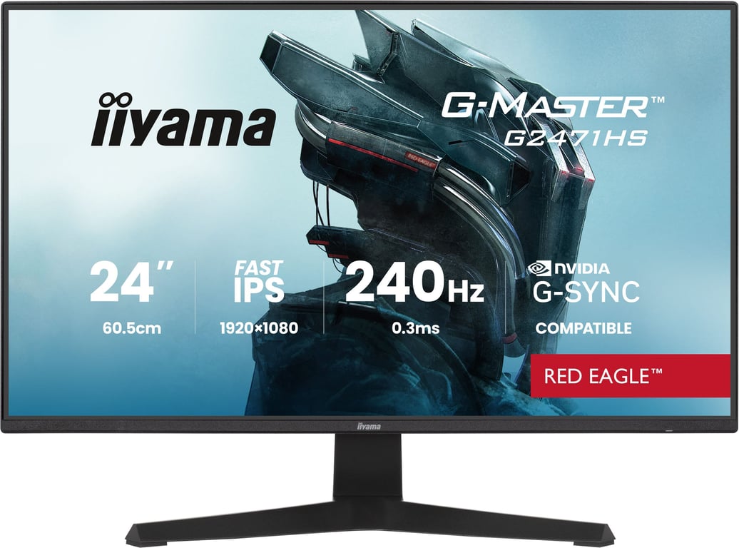 Iiyama Ecran PC Gamer - 23,8 - Fhd - 240Hz - Dalle Ips - 0.3Ms - G-Master Red Eagle - Très Bon État