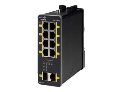 Cisco IE-1000-8P2S-LM commutateur réseau Géré Gigabit Ethernet (10/100/1000) Connexion Ethernet, supportant l'alimentation via ce port (PoE) Noir - Neuf