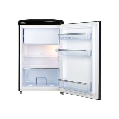 Réfrigérateur table-top FRIGELUX R4TT108RNE rétro noir 108 L avec freezer 4 étoiles et éclairage LED