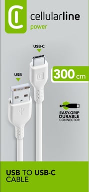 Cavo di alimentazione Cellularline 300 cm - Cavo di ricarica e trasferimento dati USB-C.