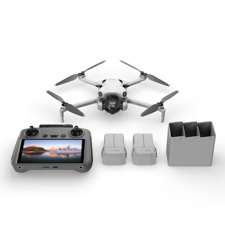 DJI  Mini 4 Pro Fly More Combo (RC 2) 4 rotors Quadcopt&egrave;re 48 MP 3840 x 2160 pixels 2590 mAh Noir, Blanc - Neuf