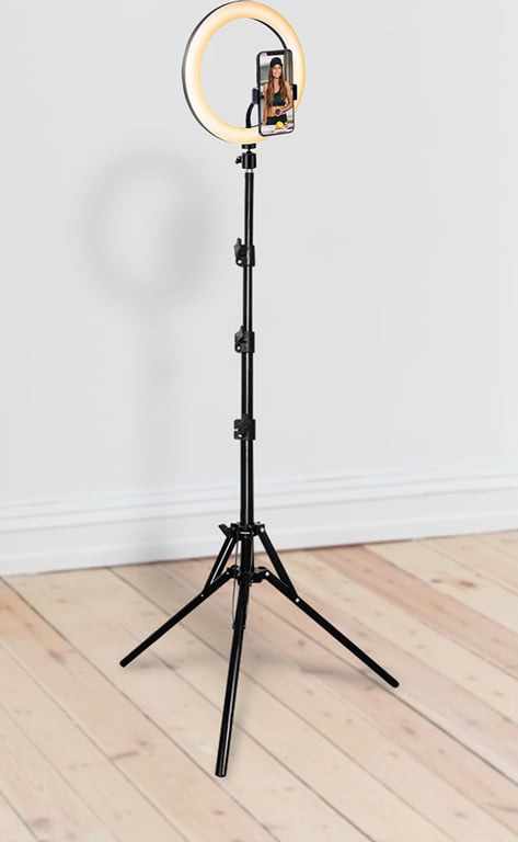 Vlogging Kit Eclairage anneau Diamètre 26cm Trépied 1.6m + Déclencheur photo à distance Bigben Neuf - vue 2