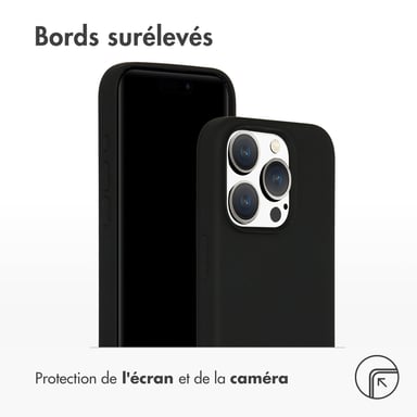 Accezz Coque Liquid Silicone avec MagSafe pour Apple iPhone 15 Pro - Noir
