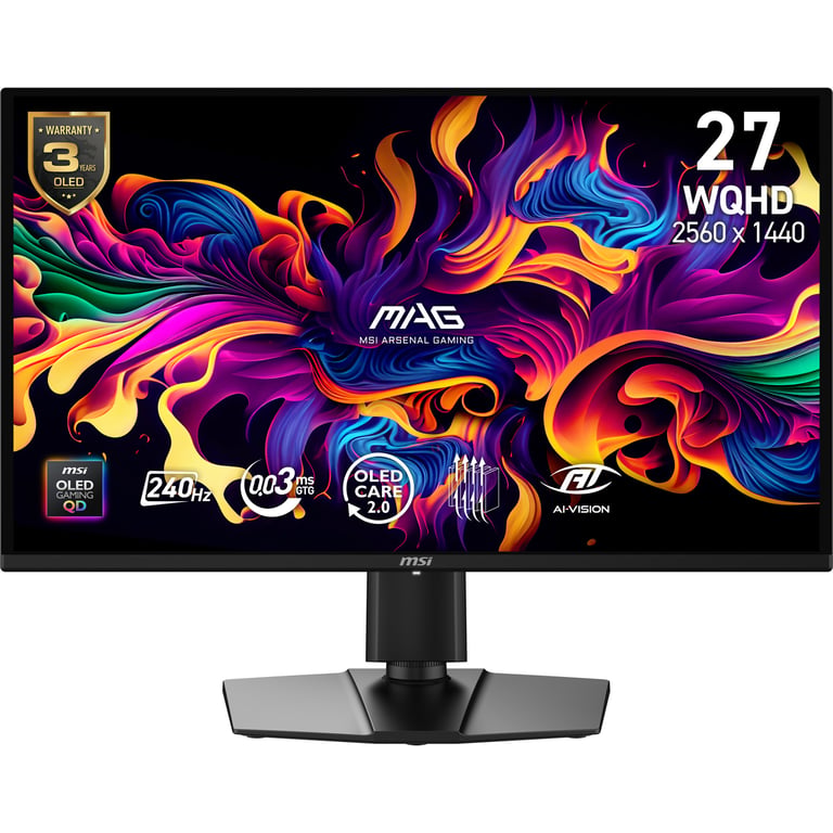 MSI MAG 274QP QD OLED X24 écran plat de PC 67 3 cm 26.5 2560 x 1440 pixels Wide Quad HD Neuf