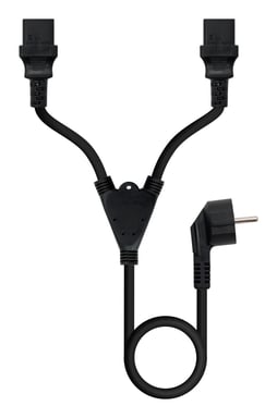 Nanocable Cable de Alimentación CEE7/M a 2xC13/H, Negro, 3 m