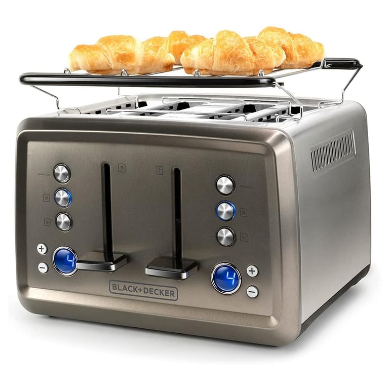 Grille-Pain Black & Decker BXTO1960E – 1960 W, 4 Fentes, Inox - vue 4