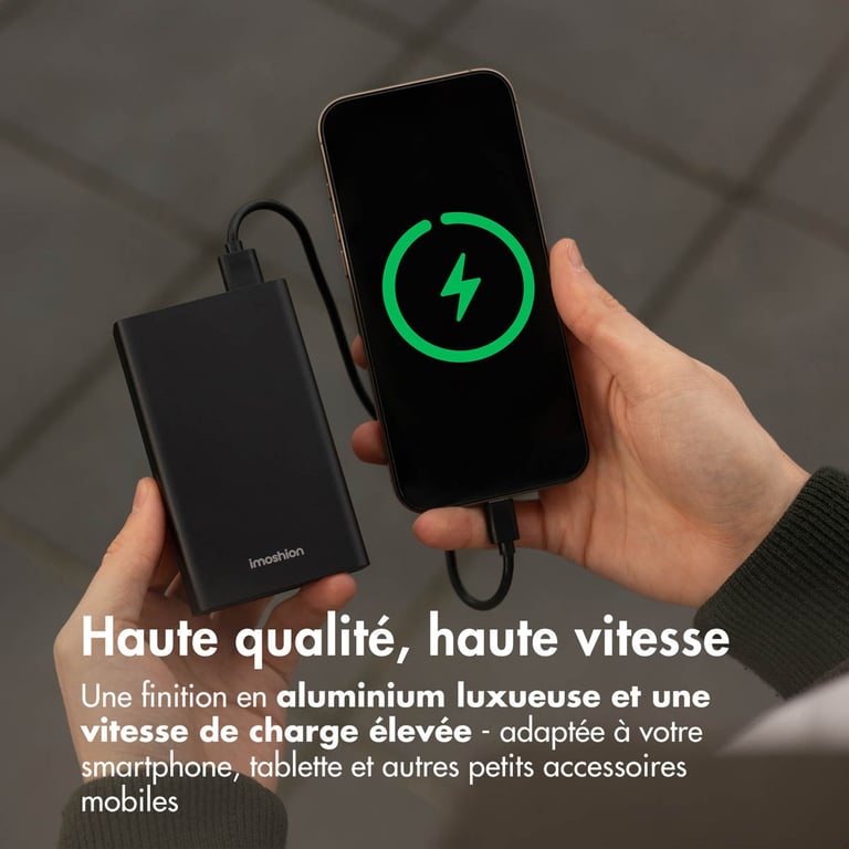 imoshion Ultra Series Aluminium | Batterie externe 20.000 mAh Charge rapide jusqu'à 33 watts Neuf - vue 3