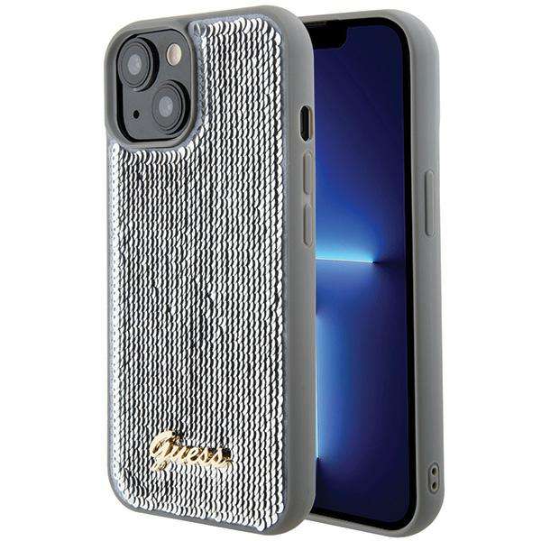 Guess Étui pour iPhone 15 6.1 étui rigide Sequin Script Metal - vue 2