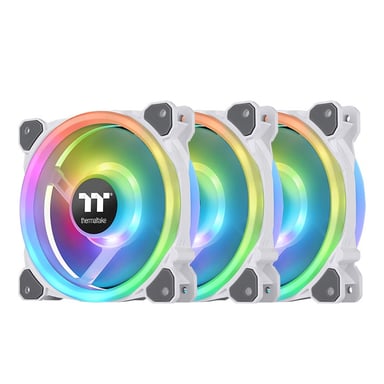 Thermaltake Riing Trio 12 RGB Ventola per radiatore Bianco TT Premium Edition Ventola universale da 12 cm Bianco 3 pezzi