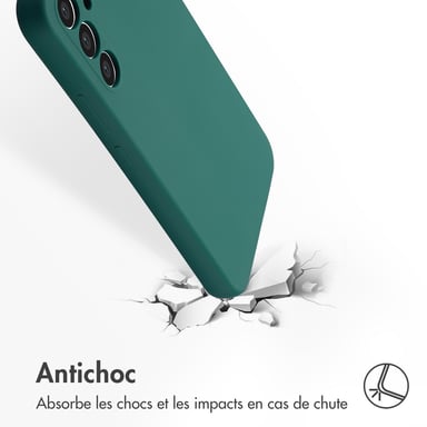 Accezz Coque Liquid Silicone pour Samsung Galaxy A34 (5G) - Vert foncé