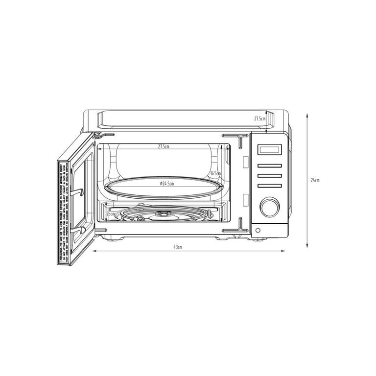 Micro ondes CONTINENTAL EDISON CEMO20DW 20 434 x 329 x 241 cm - vue 4