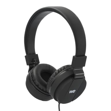 WE Casque Audio Filaire - Micro Intégré pour les Appels Téléphonique - Smartphone Android et iOS - Casque Stéreo Réglable - Noir