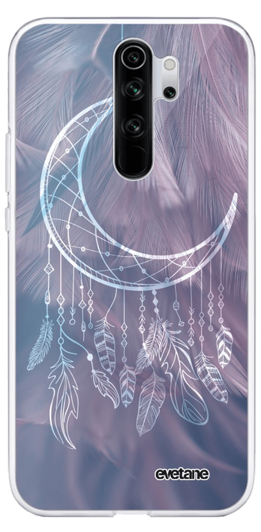 Evetane Coque Xiaomi Redmi Note 8 Pro silicone transparente Motif Lune Attrape Rêve ultra resistant